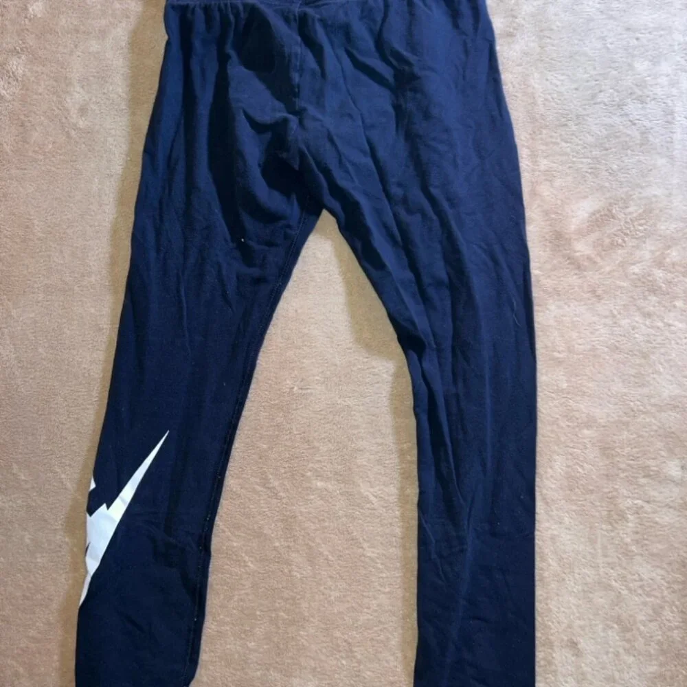 Nike Girl Medium Black White Sportswear Running Workout Ankle Length‎ Legging